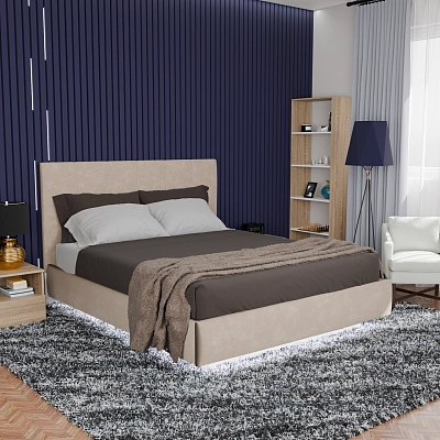Кровать с подъемным механизмом Диона Бежевая 160х200 (aura4)